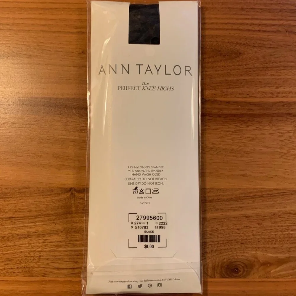 NWT - Ann Taylor Perfect Knee Highs in opaque black
